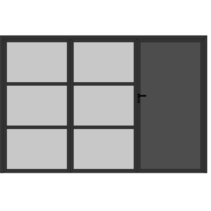 Porte Alu vitrée 3 Vantaux 3.16