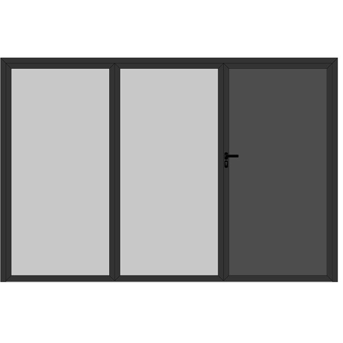 Porte Alu vitrée 3 Vantaux 3.20